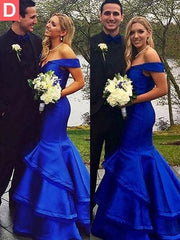 Off-The-Shoulder Taffeta With Layers Sweep/Brush Train Dresses
