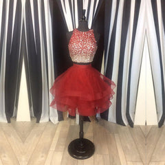 Short Ombre Homecoming Dresses Two Piece Prom Gowns