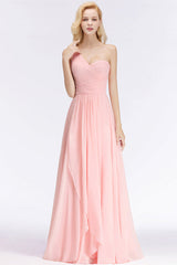 One Shoulder A-line Ruched Chiffon Bridesmaid Dress Sleeveless Wedding Guest Dress