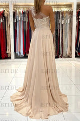 One-Shoulder Lace Appliques Prom Dress Long With Slit