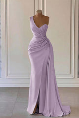 One-Shoulder Mermaid Prom Dress with Elegant Ruffles