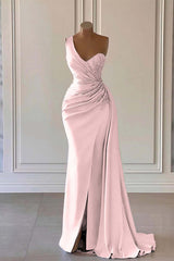 One-Shoulder Mermaid Prom Dress with Elegant Ruffles