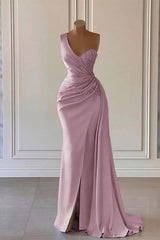 One-Shoulder Mermaid Prom Dress with Elegant Ruffles