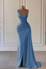One-Shoulder Mermaid Prom Dress with Elegant Ruffles
