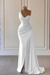 One-Shoulder Mermaid Prom Dress with Elegant Ruffles