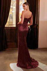 Cinderella Divine CH182 One Shoulder Sequin Long Prom Dress
