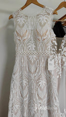 Open Back Boho Wedding Dress Sheath Country Wedding Dress VW1125