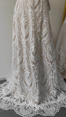 Open Back Boho Wedding Dress Sheath Country Wedding Dress VW1125
