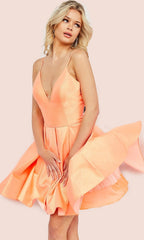 Short Orange A-Line Homecoming Dress by Jovani
