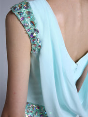 Aimishang Sheath / Column Mother of the Bride Dress Elegant Bateau Neck Ankle Length Chiffon Sleeveless No with Crystals