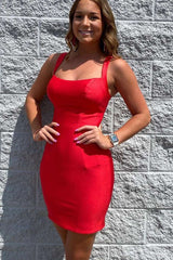 Black Lace-Up Tight Mini Homecoming Dress