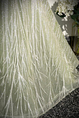 Green Tulle Sequins Long Prom Dress, Beautiful Off the Shoulder Party Dress