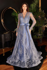 Cinderella Divine CD233C Long Sleeve Plus Size Evening Dress