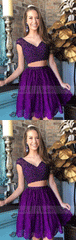 Two Piece Lace Homecoming Dress