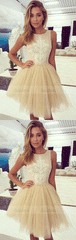 Tulle Homecoming Dress With Lace,Short Prom Dress