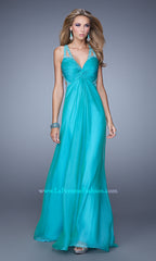 Strappy Open-Back La Femme Long Formal Prom Dress