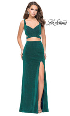 Two-Piece La Femme Prom Dress with Open Back