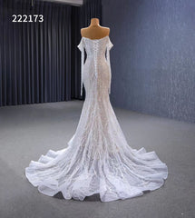 Pearl Mermaid Wedding Dresses Off the Shoulder Bridal Dress 222173
