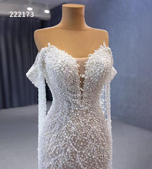 Pearl Mermaid Wedding Dresses Off the Shoulder Bridal Dress 222173