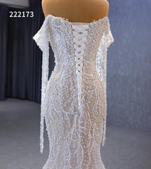 Pearl Mermaid Wedding Dresses Off the Shoulder Bridal Dress 222173