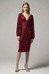 Sheath-Column Knee Length Sequined Dress CS0268