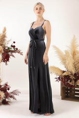 Sheath Sweep-Brush Train Velvet Bridesmaid Dress Formal Dresses CB0533