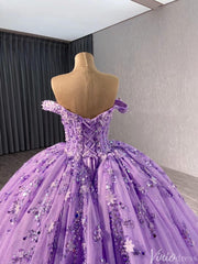 Pink Beaded Floral Wedding Dresses Sparkly Off the Shoulder Quinceanera Dress 241028
