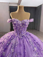 Pink Beaded Floral Wedding Dresses Sparkly Off the Shoulder Quinceanera Dress 241028