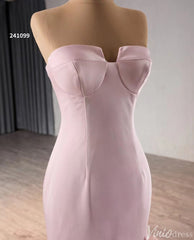 Pink Lilac Flower Mermaid Prom Dresses High Low,Removable Long Sleeves 241099