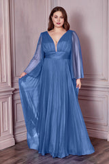 Cinderella Divine CD242C Plus Size Long Formal A Line Prom Dress