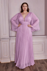 Cinderella Divine CD242C Plus Size Long Formal A Line Prom Dress