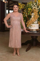 Plus Size Sequins Column Mother of the Bride Dress Sleeveless
