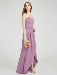 Sheath / Column Sweetheart Neckline Asymmetrical Chiffon Bridesmaid Dress