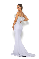 Portia And Scarlett 2026 Feather Bodice Elegant Prom Dress