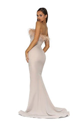 Portia And Scarlett 2026 Feather Bodice Elegant Prom Dress