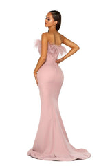 Portia And Scarlett 2026 Feather Bodice Elegant Prom Dress