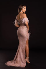 Portia And Scarlett 21127 Long Feathered Prom Dress