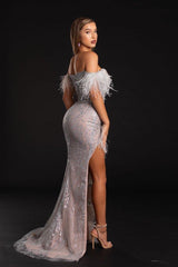 Portia And Scarlett 21127 Long Feathered Prom Dress