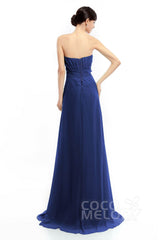 Sheath Sweep Train Chiffon Bridesmaid Dresses COLT1400B