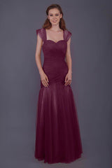 Trumpet-Mermaid Floor Length Tulle Bridesmaid Dress PR3500