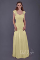 Trumpet-Mermaid Floor Length Tulle Bridesmaid Dress PR3500