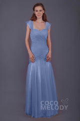Trumpet-Mermaid Floor Length Tulle Bridesmaid Dress PR3500