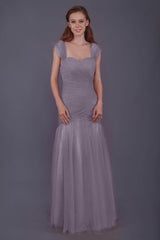 Trumpet-Mermaid Floor Length Tulle Bridesmaid Dress PR3500