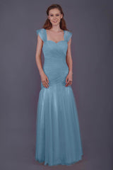 Trumpet-Mermaid Floor Length Tulle Bridesmaid Dress PR3500