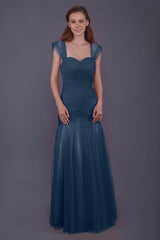 Trumpet-Mermaid Floor Length Tulle Bridesmaid Dress PR3500