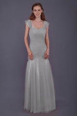Trumpet-Mermaid Floor Length Tulle Bridesmaid Dress PR3500
