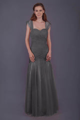 Trumpet-Mermaid Floor Length Tulle Bridesmaid Dress PR3500