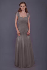 Trumpet-Mermaid Floor Length Tulle Bridesmaid Dress PR3500