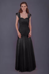 Trumpet-Mermaid Floor Length Tulle Bridesmaid Dress PR3500