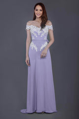 Sheath Sweep Train Knitted Fabric Bridesmaid Dress PR3561
